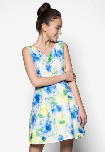 花卉圖案無袖連身裙、服飾、洋裝fblock花卉圖案無袖連身裙NT$649最新折價