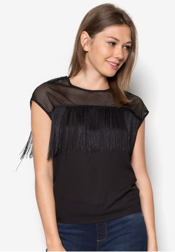 網眼流蘇短袖上衣、服飾、服飾fblock網眼流蘇短袖上衣NT$649最新優惠 網眼流蘇短袖T-shirt、服飾、服飾fblock網眼流蘇短袖上衣NT$649最新折價