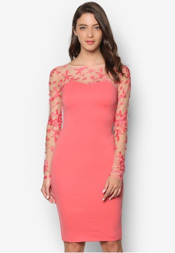 蕾絲長袖貼身洋裝、服飾、洋裝Goddiva蕾絲長袖貼身洋裝NT$1,449最新折價