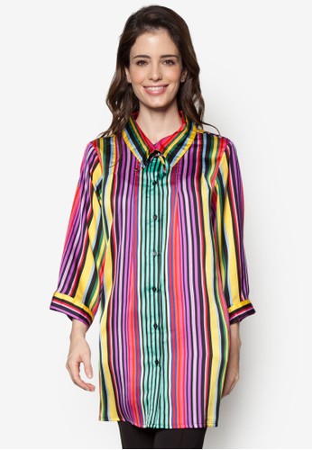 七彩條紋長版長袖襯衫、服飾、T-shirtKylieLang七彩條紋長版長袖襯衫NT$1,549NT$1,239最新折價
