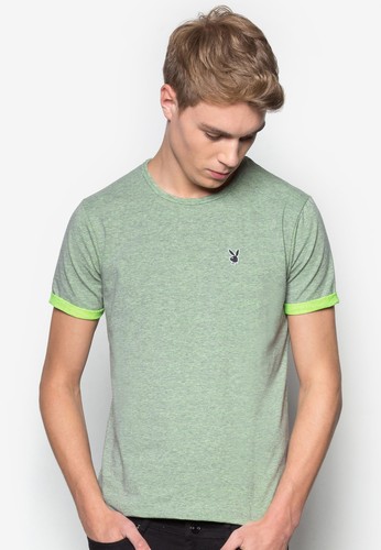 撞色反折混色短袖T-shirt、服飾、T恤Playboy撞色反折混色短袖上衣NT$849最新折價
