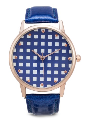 格子圓框手錶、錶類、休閒型SomethingBorrowed格子圓框手錶NT$499最新折價