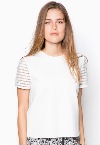 網眼拼袖T-shirt、服飾、上衣ZALORA網眼拼袖上衣NT$499最新折價