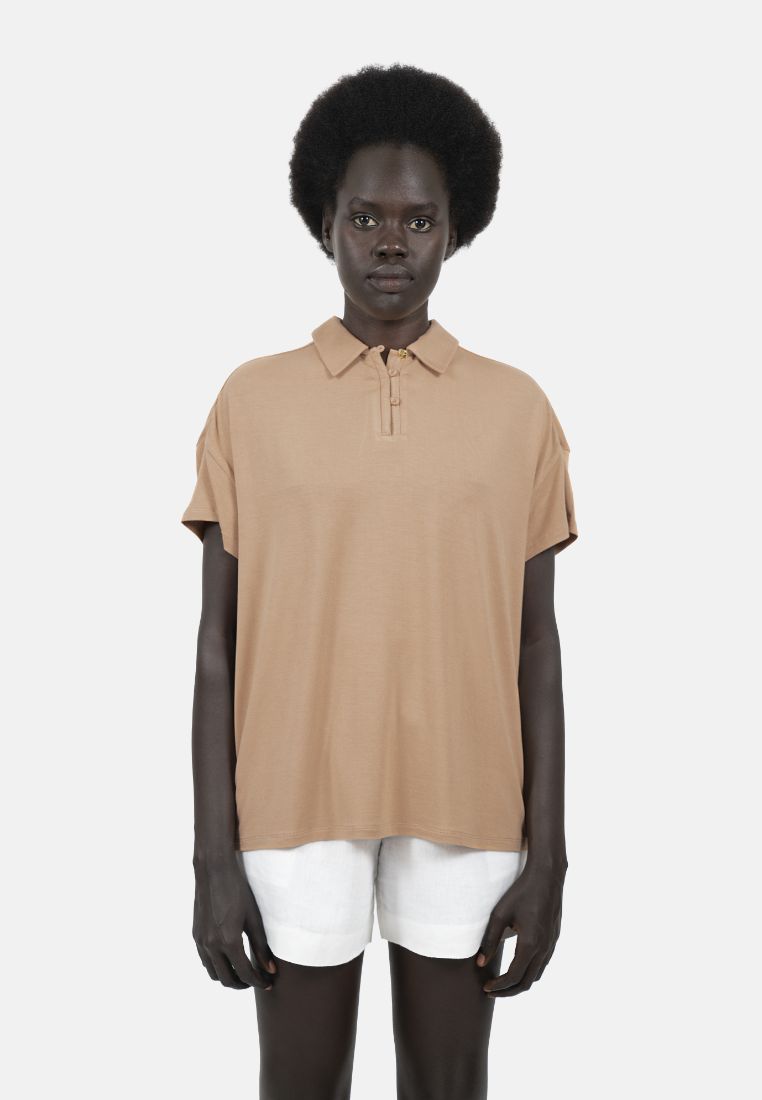 1 People Metz - Modal Polo Shirt - Butterum Brown