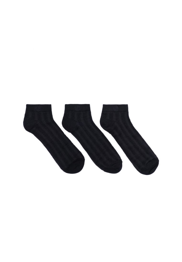 1 People Modal Cable-Knit Ankle Socks in All Black