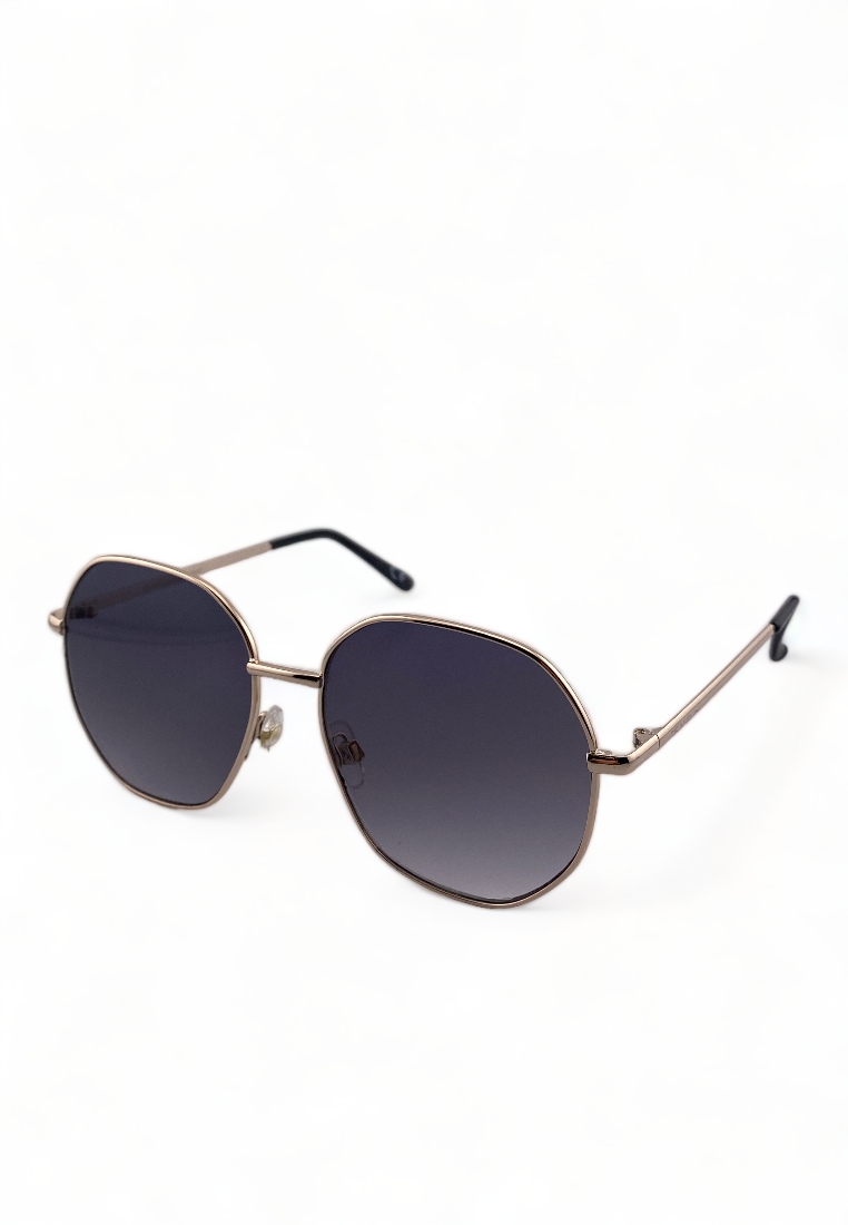 2.5 NVG by Essilor Unisex's Square Frame Black Metal UV Protection Sunglasses