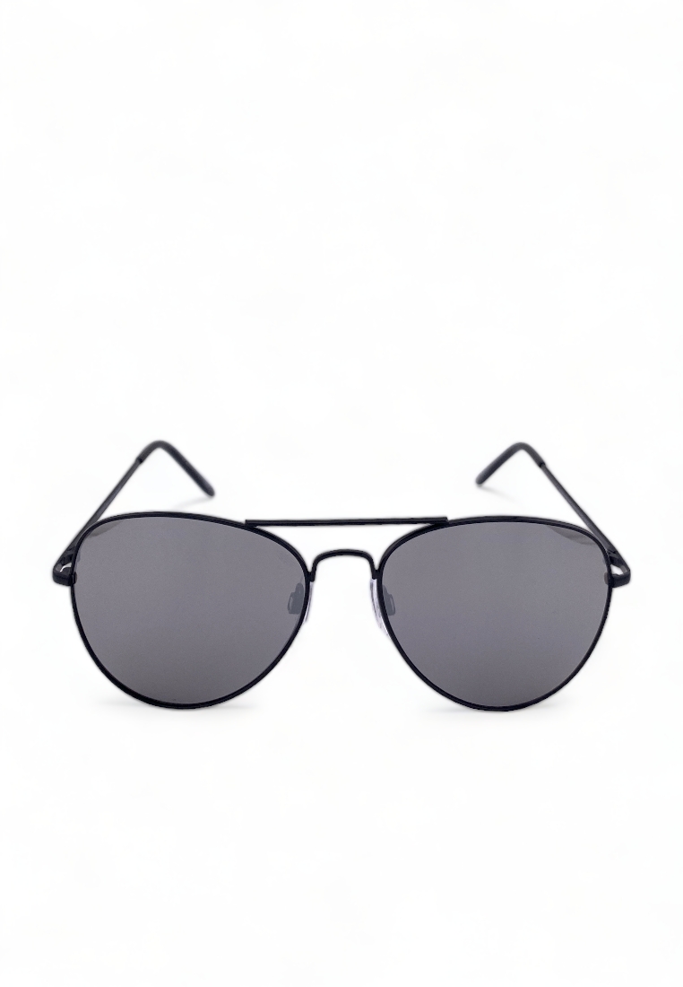 2.5 NVG by Essilor Men's Aviator Frame Black Metal UV Protection Sunglasses