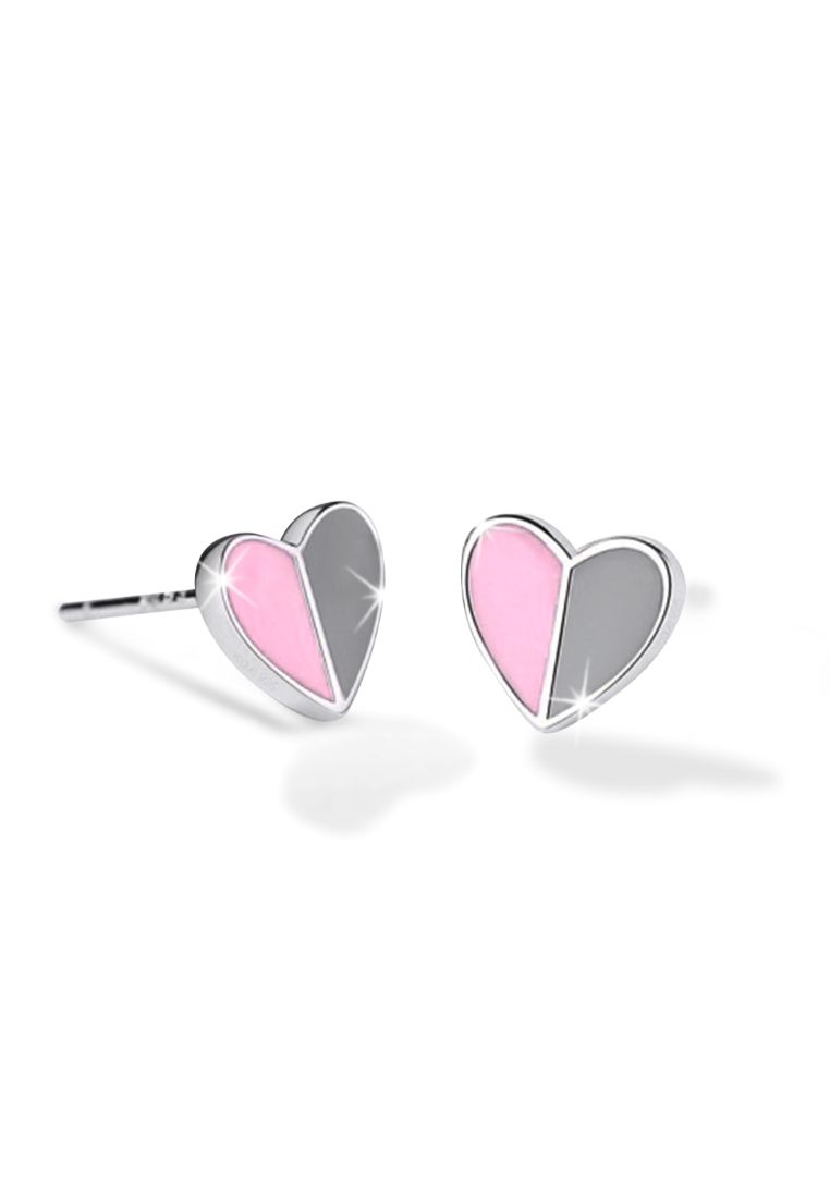 925 Signature 925 SIGNATURE Harmonious Pink Love Earrings-Silver
