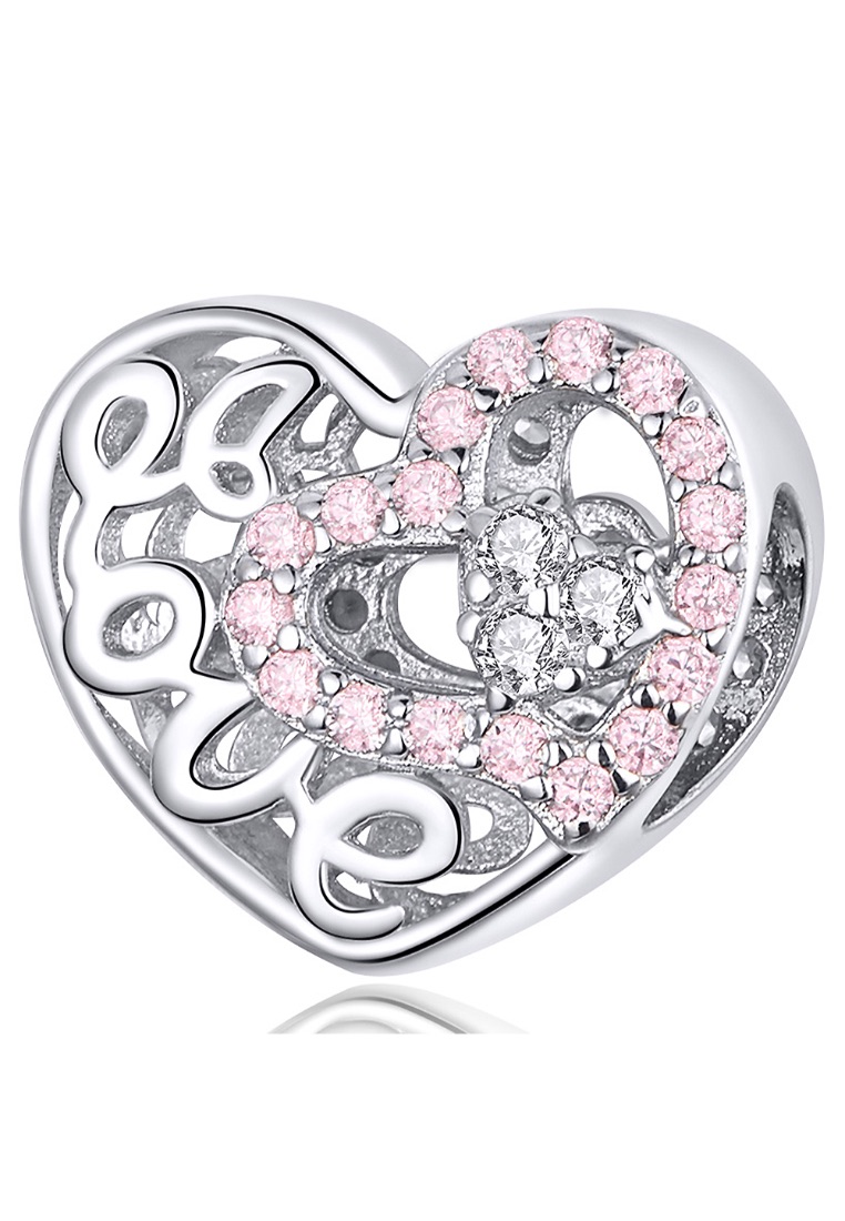925 Signature 925 SIGNATURE Solid 925 Sterling Silver Pinky Love CZ Charm