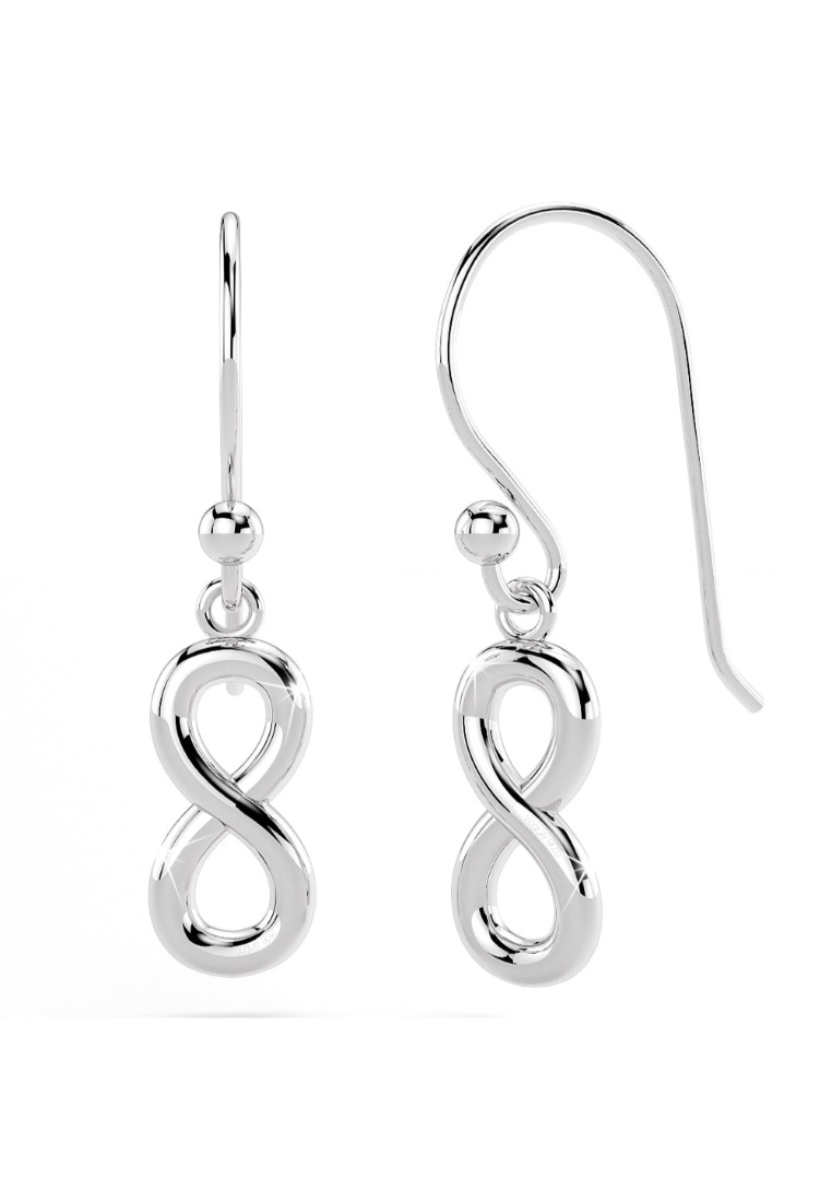 925 Signature 925 SIGNATURE Infinity French Hook Earrings II-Silver