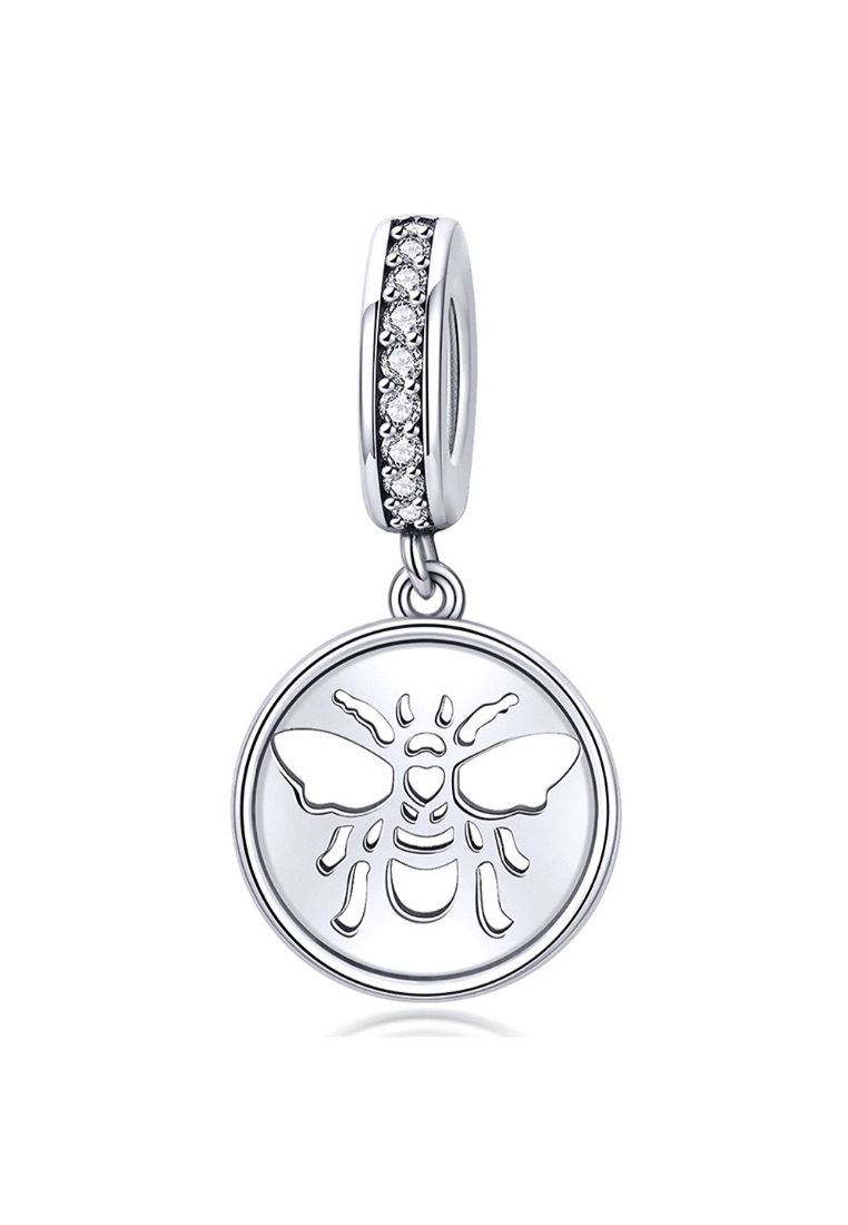 925 Signature 925 SIGNATURE Solid 925 Sterling Silver Bee Animal Stamp Pandora Inspired Charm