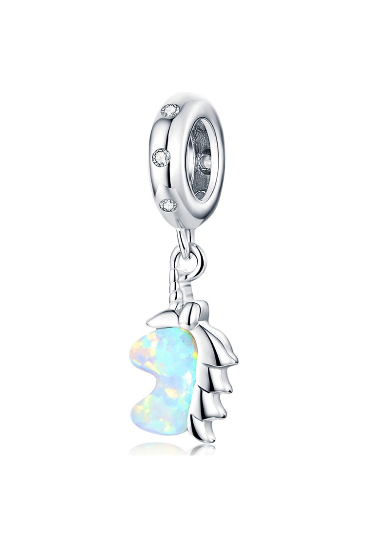 925 Signature 925 SIGNATURE Solid 925 Sterling Silver Glowing Cute Baby Horse Animal Pandora Inspired Charm