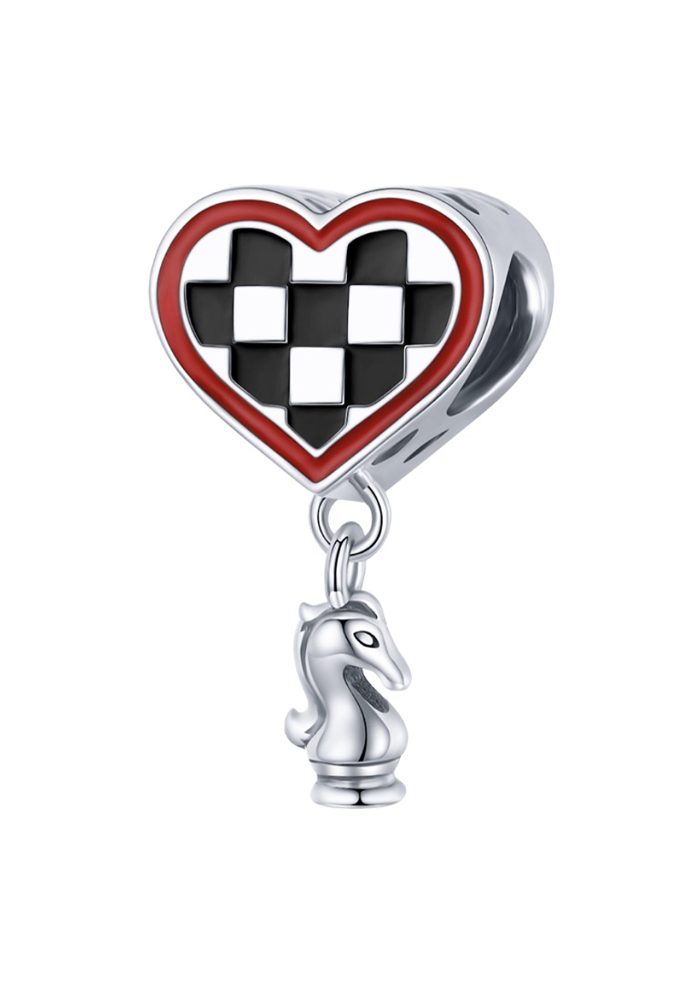 925 Signature 925 SIGNATURE Solid 925 Sterling Silver In Love With Checkers Pandora Inspired Charm