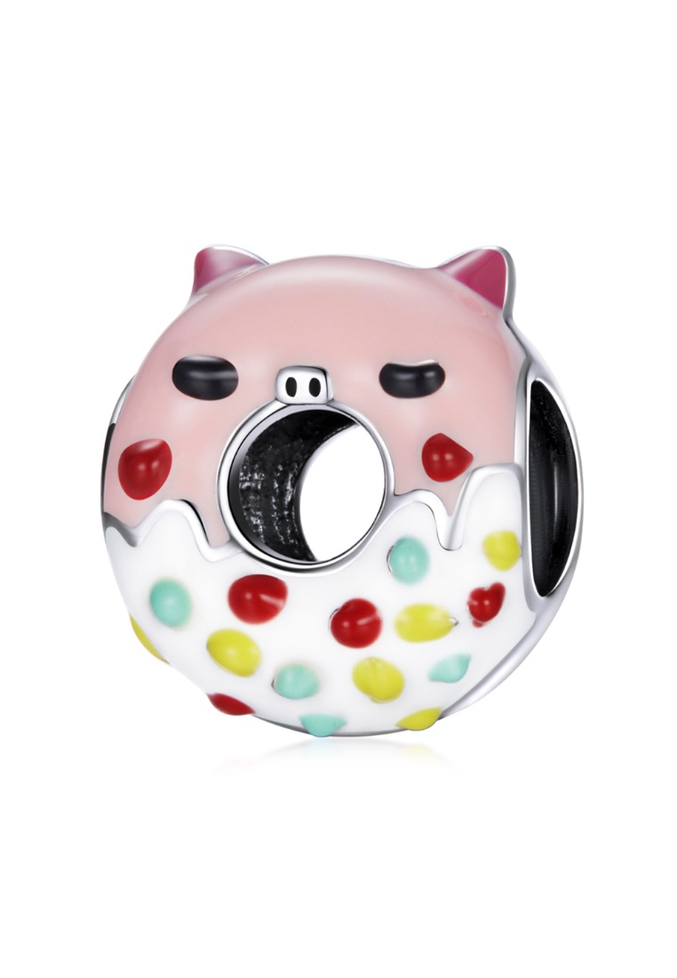 925 Signature 925 SIGNATURE Solid 925 Sterling Silver Friendly Guinea Pig Cake Pandora Inspired Charm