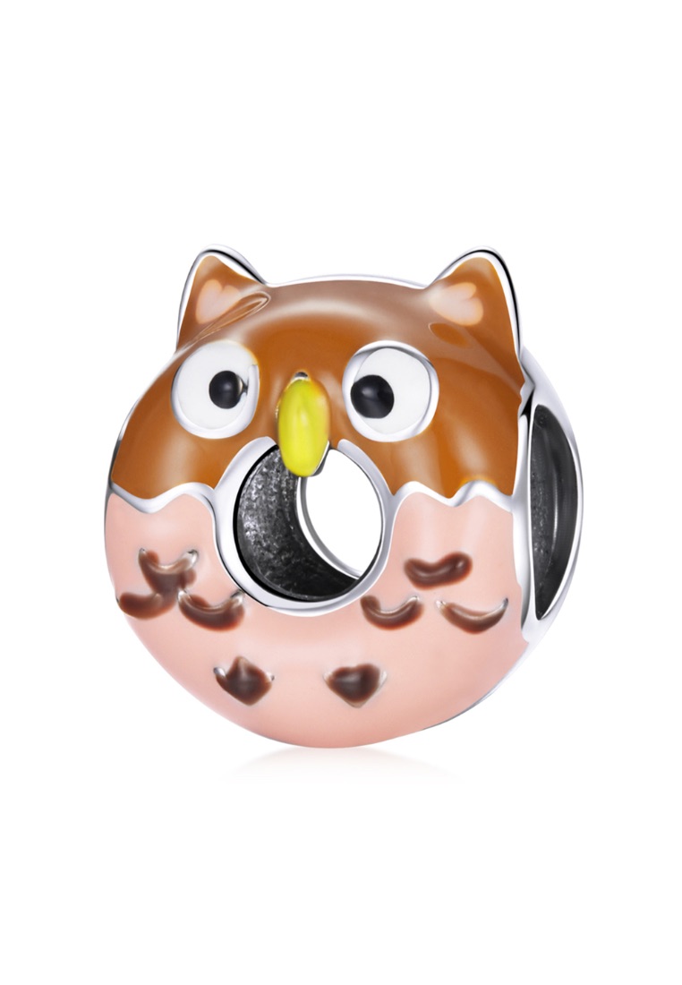 925 Signature 925 SIGNATURE Solid 925 Sterling Silver Lovely Owl Pandora Inspired Charm
