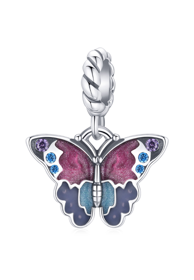 925 Signature 925 SIGNATURE Solid 925 Sterling Silver Majestic Butterfly Bead Charm