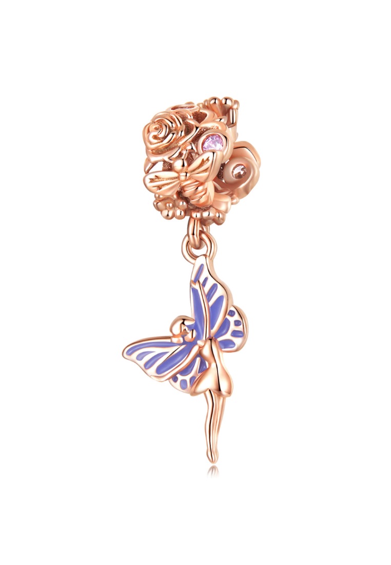 925 SIGNATURE Solid 925 Signature Silver Dressed Up Thumbelina Butterfly Charm