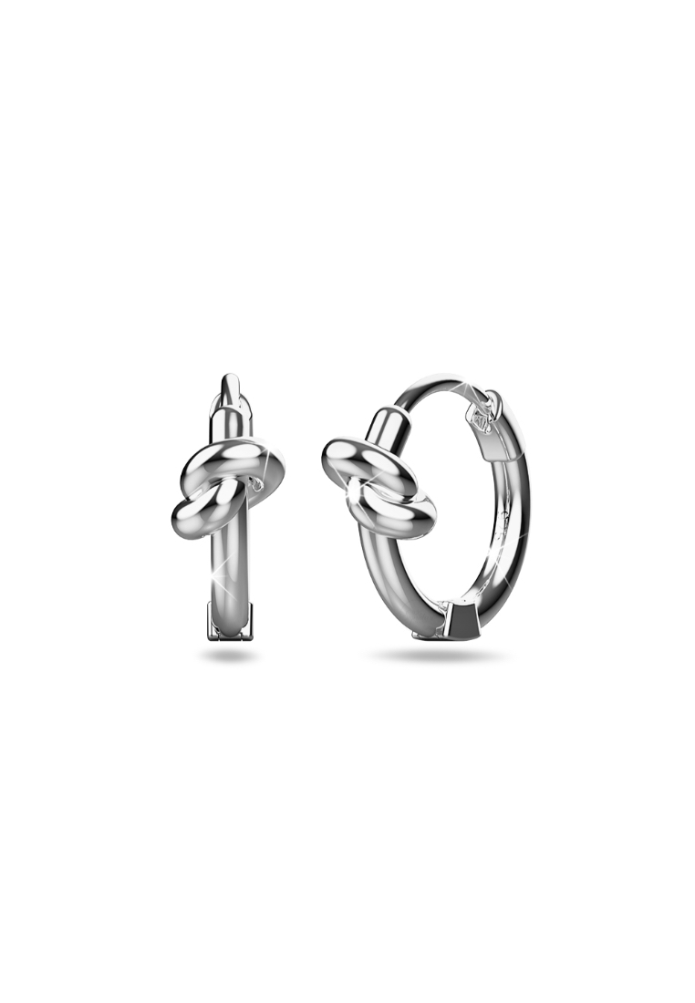 925 Signature 925 SIGNATURE Solid 925 Sterling Silver Tie Knot Earrings