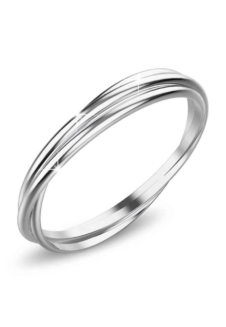 925 Signature 925 SIGNATURE Solid 925 Sterling Silver 3 in 1 Interlink Wedding Ring