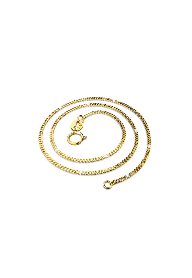925 Signature 927 SIGNATURE Solid 925 Sterling Silver Curb Chain Chain Necklace in Gold Layered