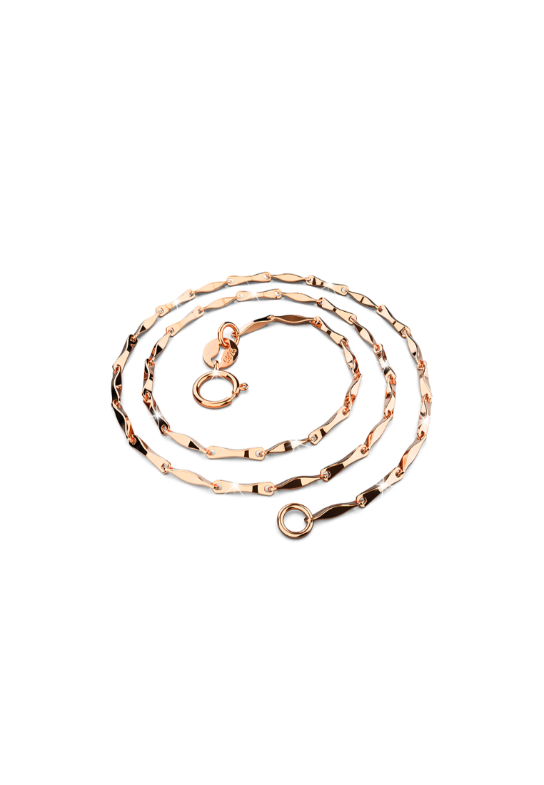925 Signature 927 SIGNATURE Solid 925 Sterling Silver Ingot Chain in Rose Gold Layered