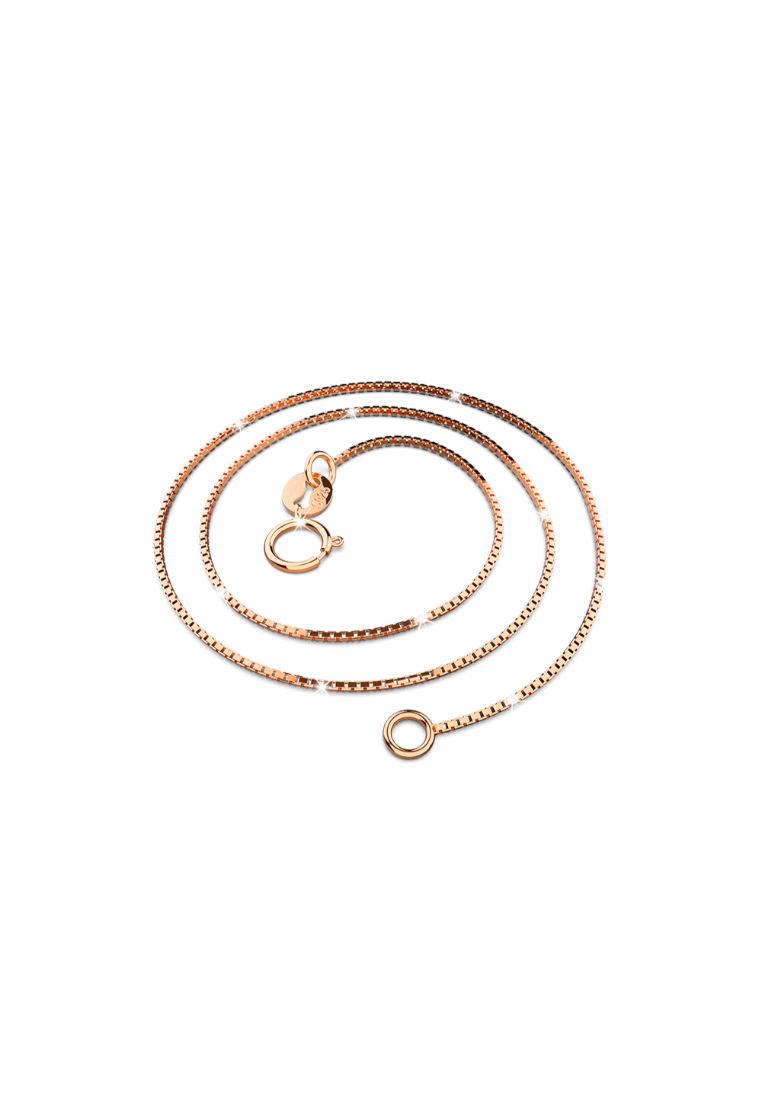 925 Signature 927 SIGNATURE Solid 925 Sterling Silver Box Chain Necklace in Rose Gold Layered