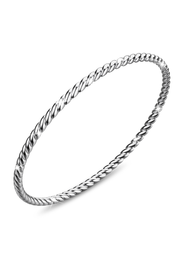 925 Signature 925 SIGNATURE Solid 925 Sterling Silver Spiral Rope Stacking Ring