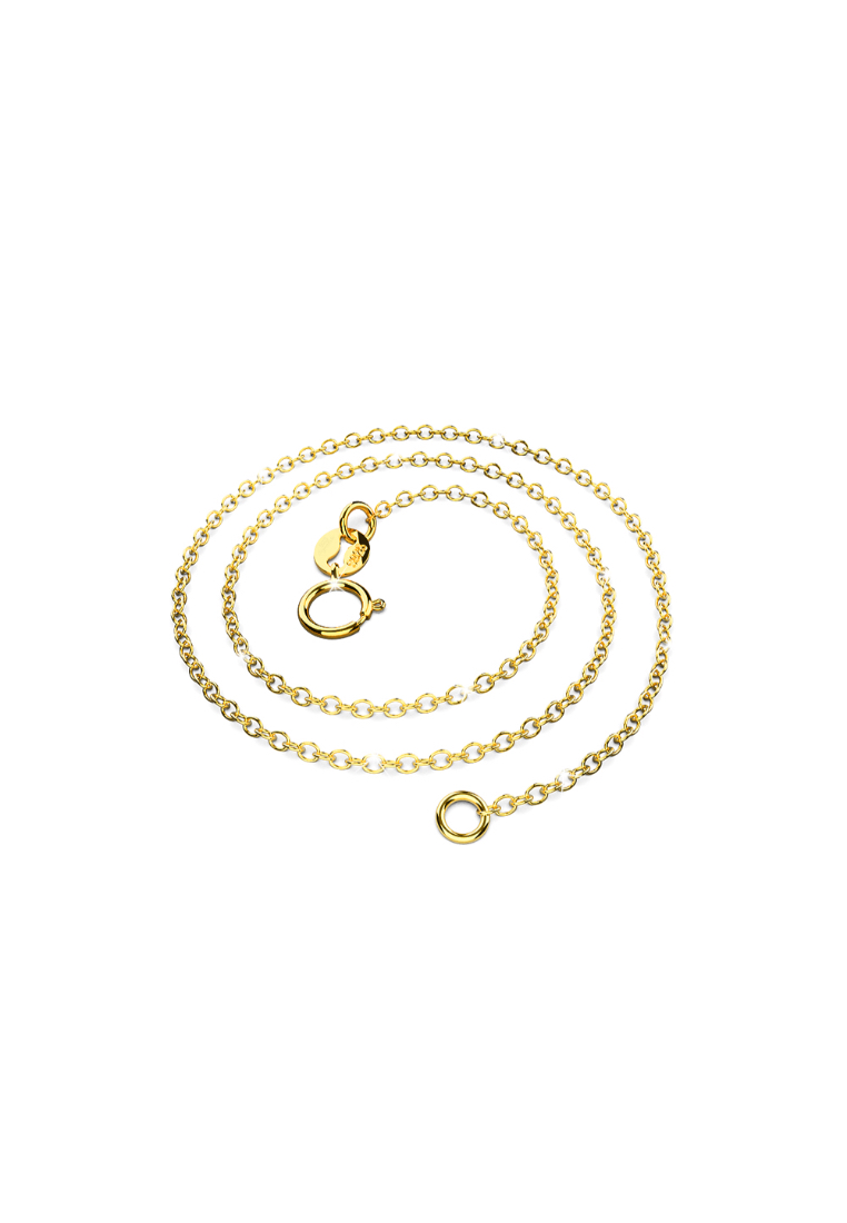 925 Signature 927 SIGNATURE Solid 925 Sterling Silver Trace Chain Necklace in Gold Layered