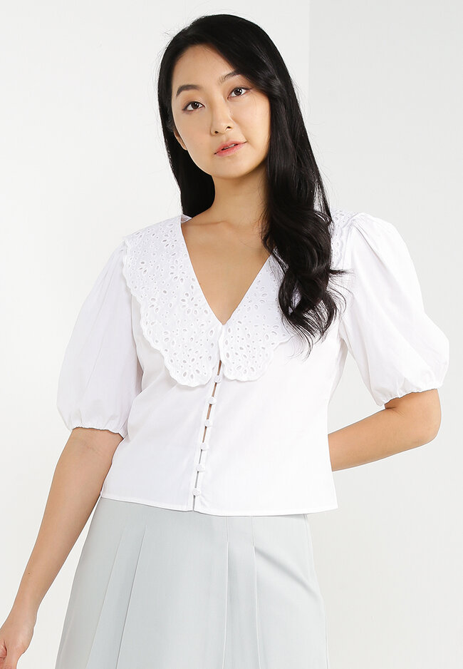 Abercrombie & Fitch Lace Collar Top