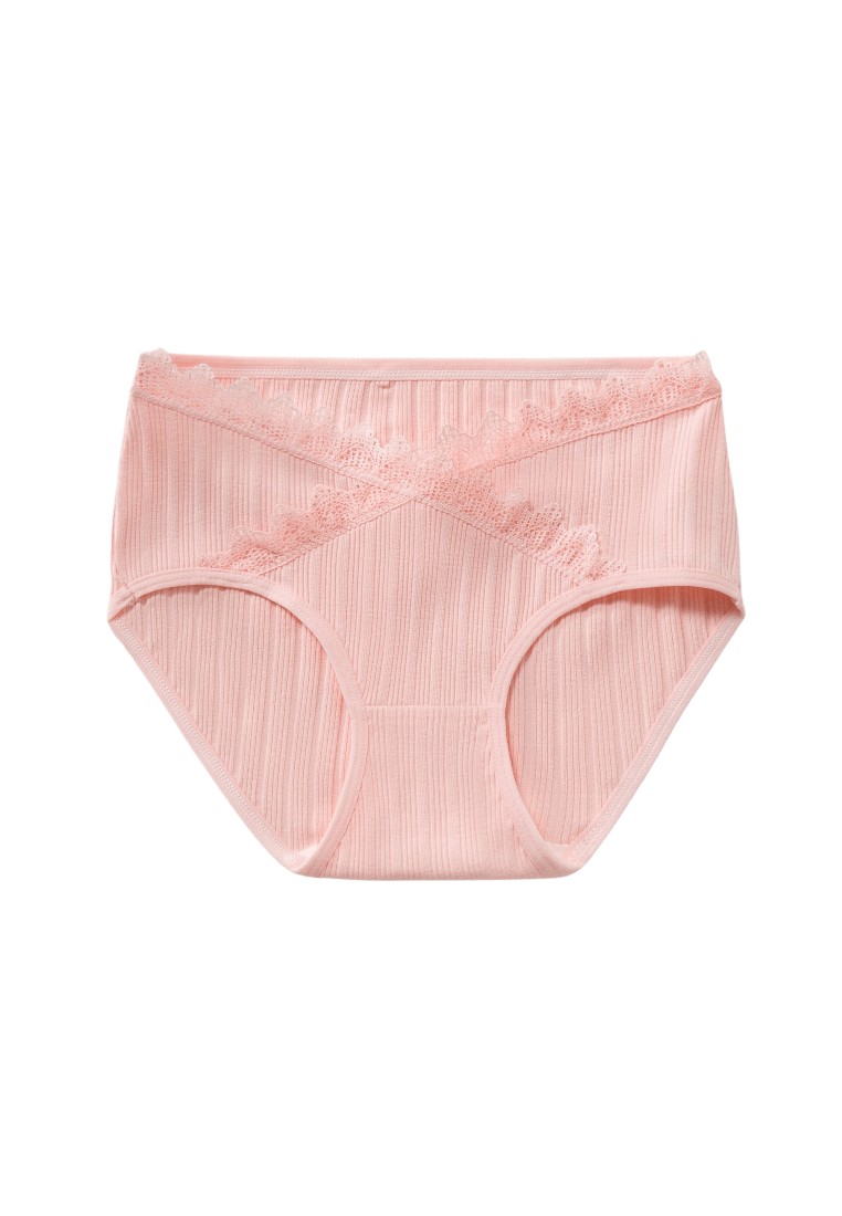 AKARANA BABY Akarana 孕婦蕾絲柔軟棉質內衣產後低腰內褲 - 粉色