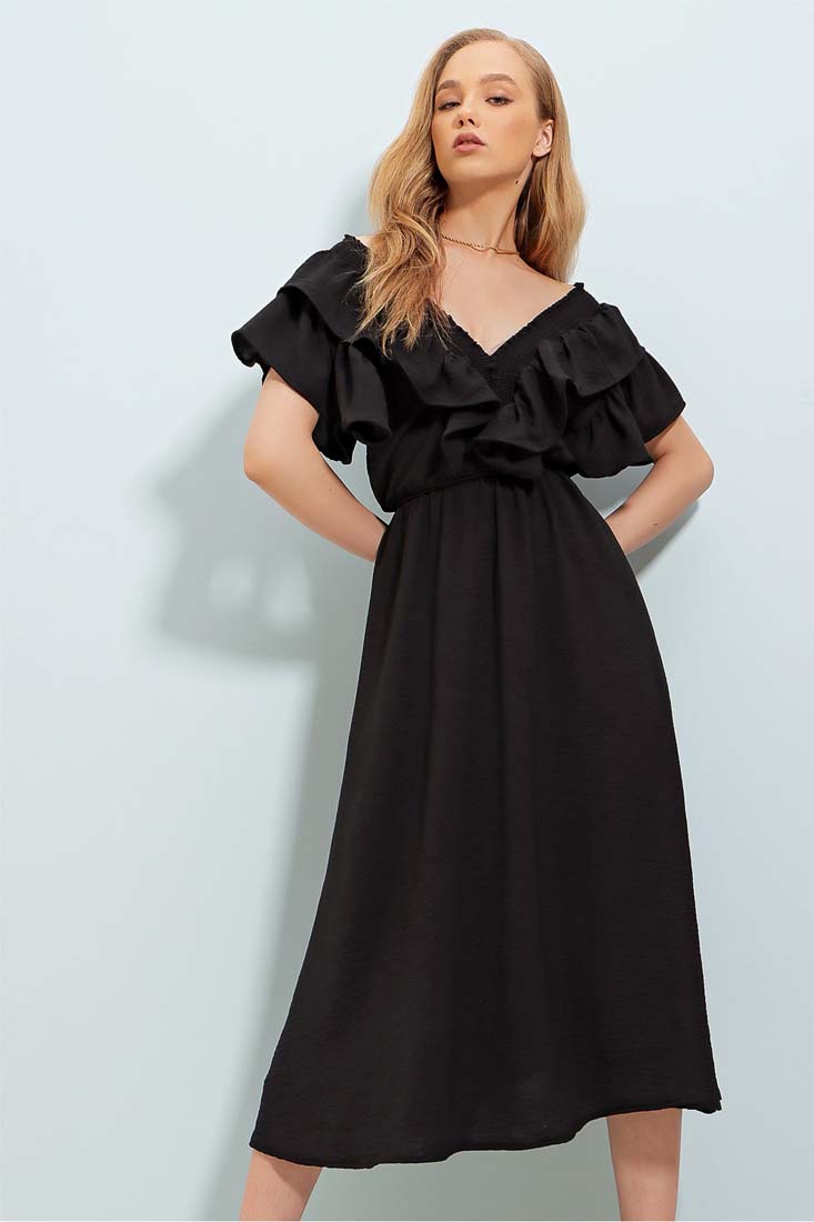 Alacati Knitted Midi-Length Dress