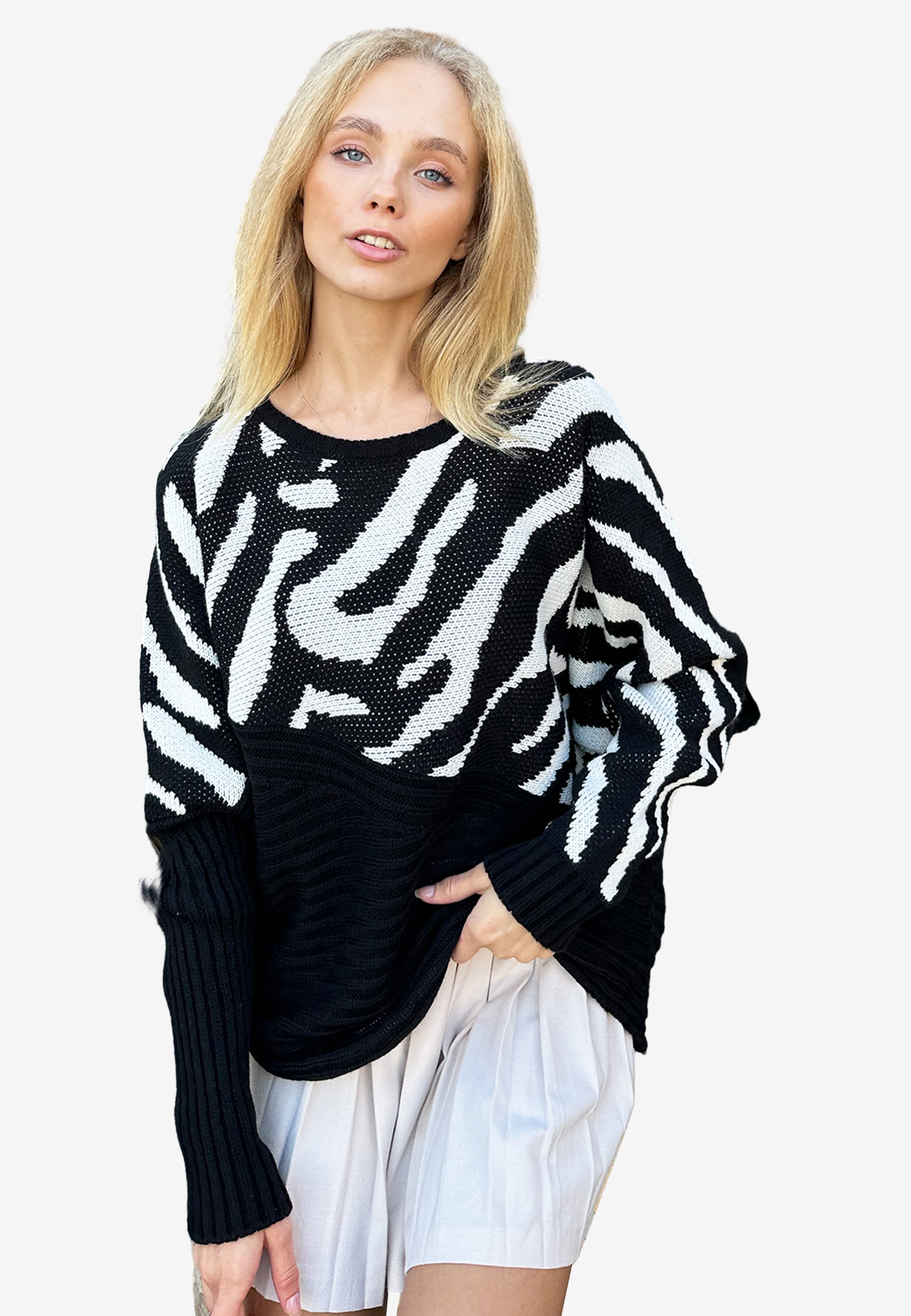 Alacati Zebra Knitted Sweater