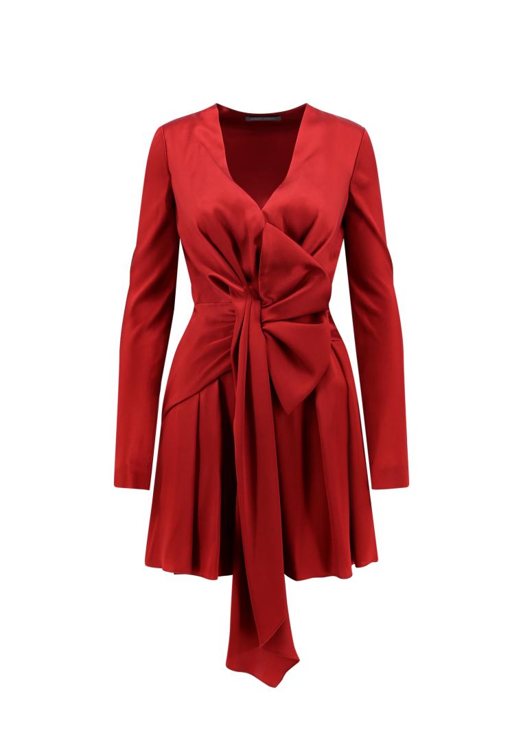 Alberta Ferretti Silk blend dress with frontal drapery - ALBERTA FERRETTI - Red