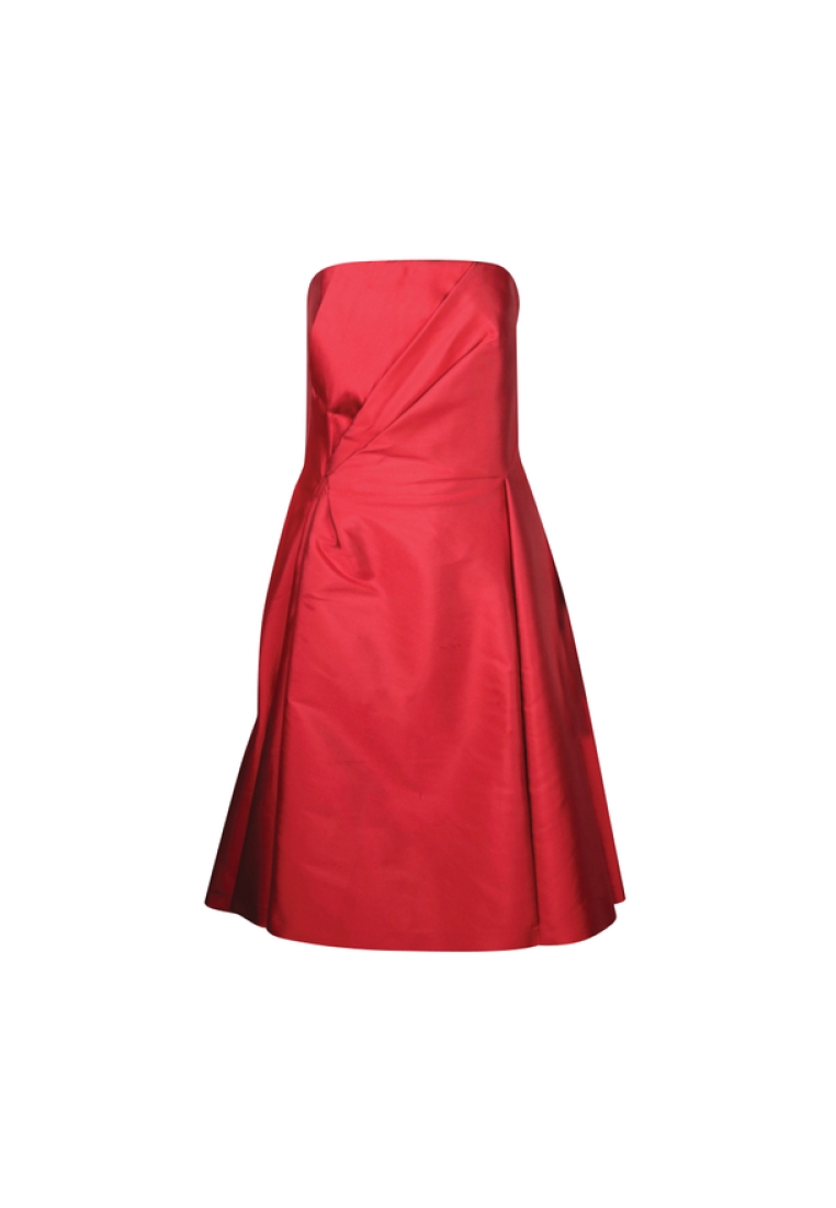 Alberta Ferretti 紅色肩帶雞尾酒會禮服