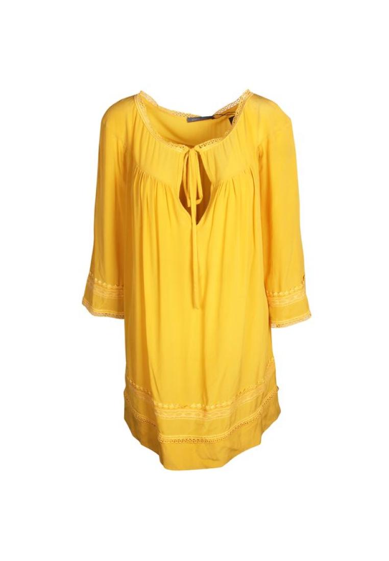 Alberta Ferretti 預先享受的艾伯塔省弗雷特蒂黃色絲綢迷你連衣裙