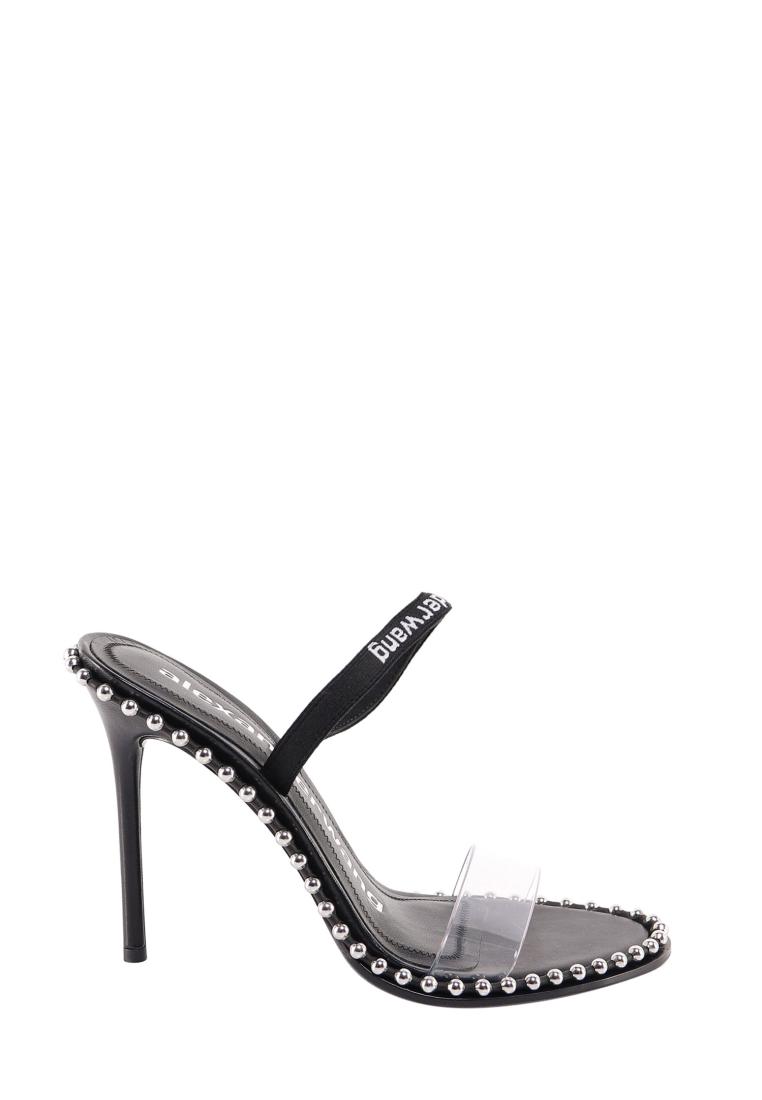 Leather sandals with metal details - ALEXANDER WANG - Black