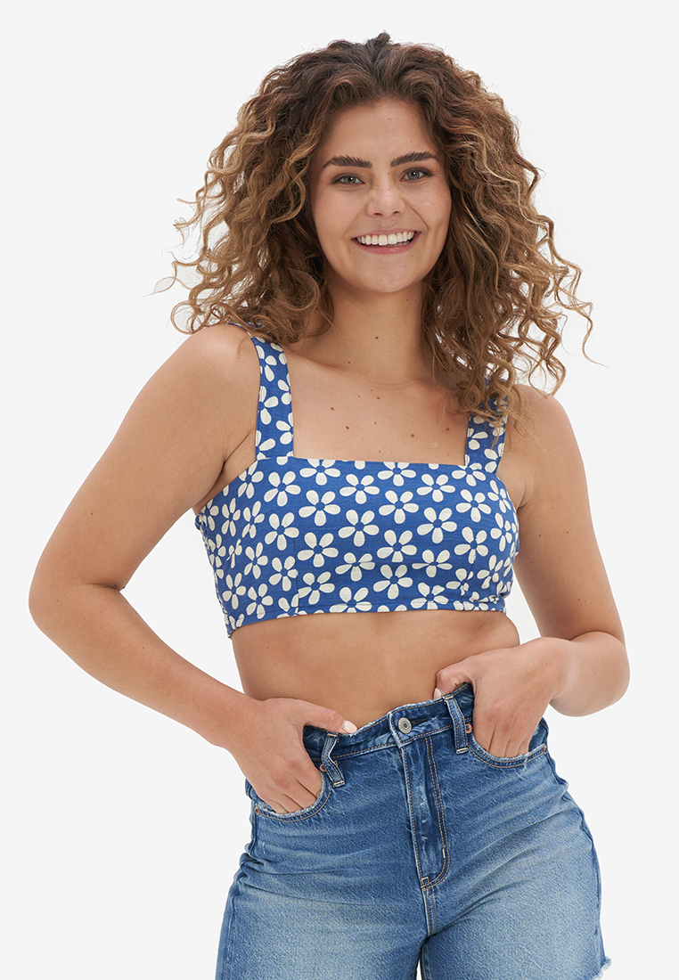 American Eagle Square Neck Cropped Tank Top