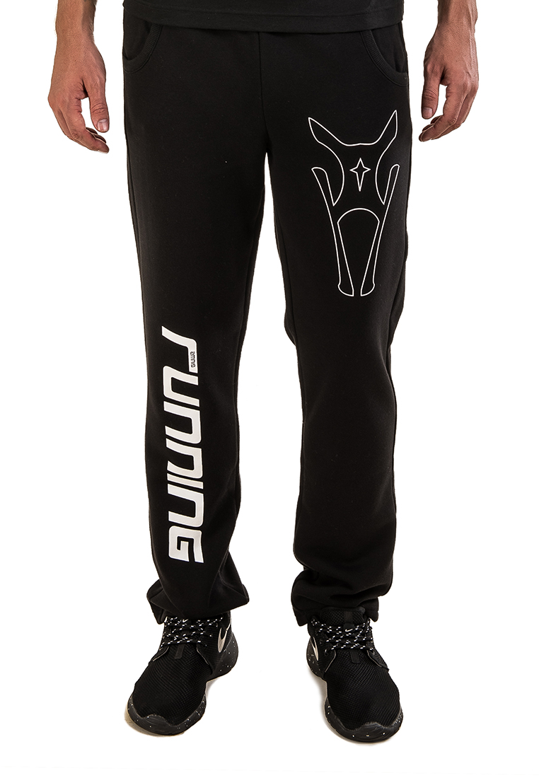 AMNIG Amnig Unisex Sports Running Sweatpants (Black/White)