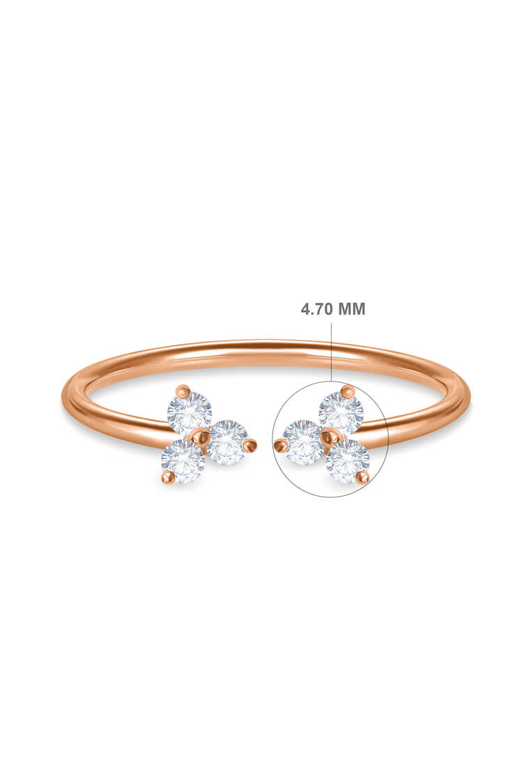 Aquae Jewels Ring You & Me Britney 18K Gold And Diamonds - Rose Gold - 13