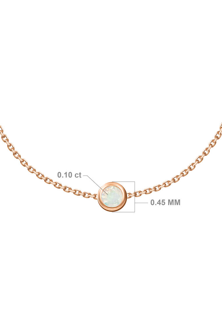 Aquae Jewels Anklet My BirthStone 18K Gold - Rose Gold, Peridot - August