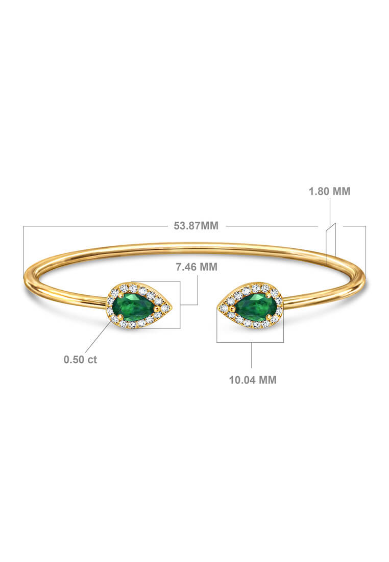 Aquae Jewels Earrings Stud Triplet Empress 18K Gold and Diamonds (Single) - Yellow Gold, Sapphire