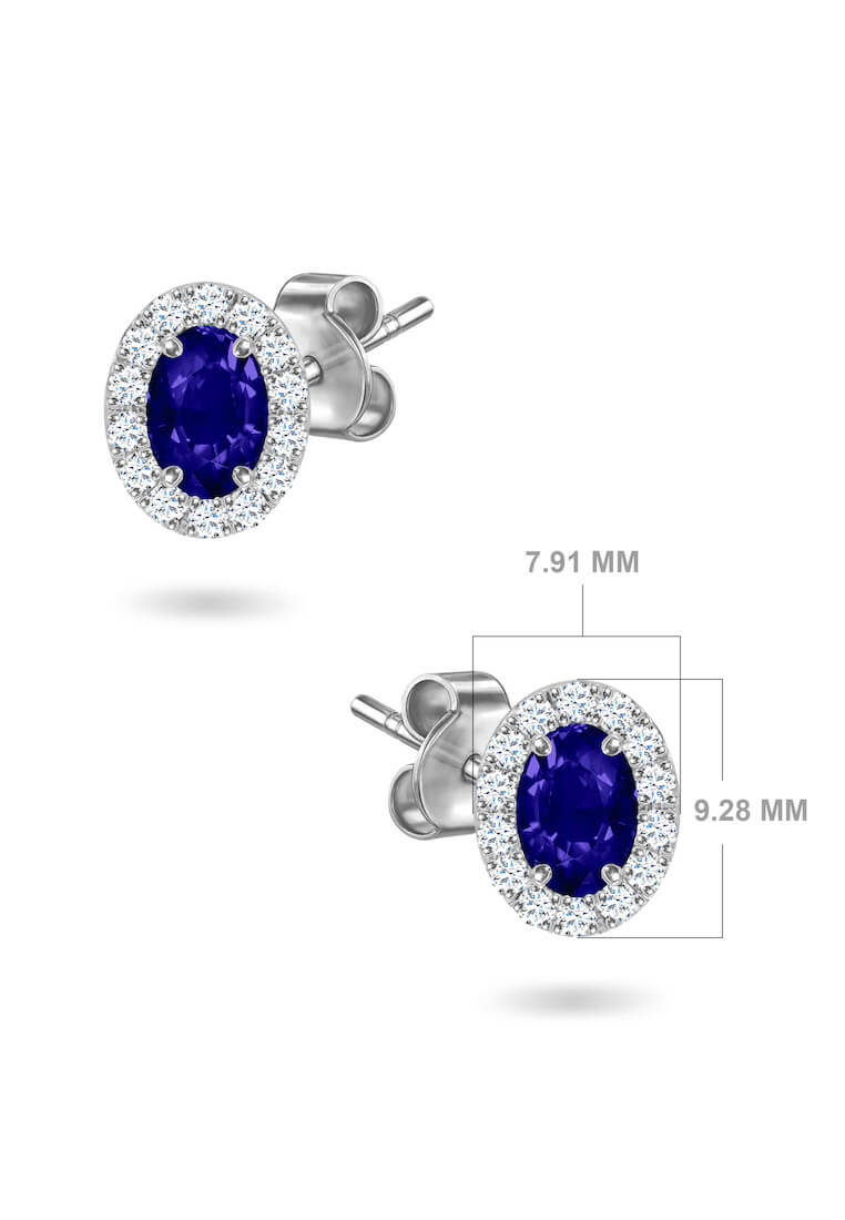 Aquae Jewels Earrings Princess 18K Gold and Diamonds - White Gold, Ruby