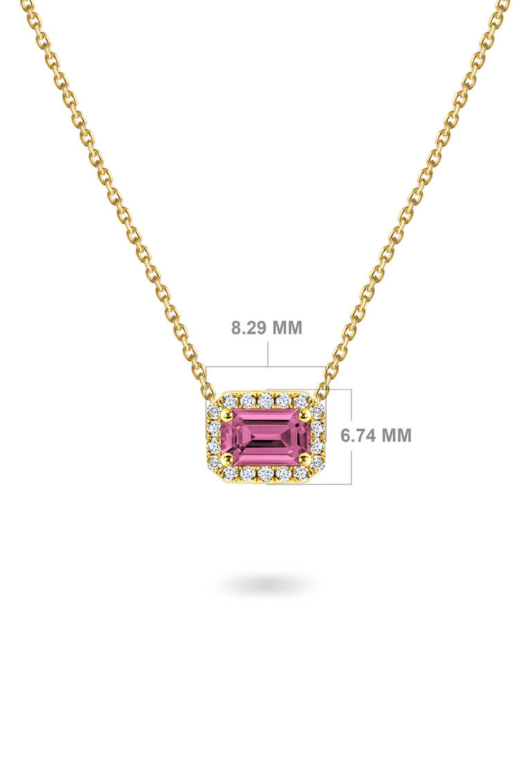 Aquae Jewels Necklace Cleopatra 18K Gold and Diamonds - White Gold, Pink Sapphire