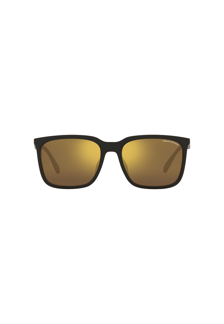 Armani Exchange Men's Rectangle Frame Black Injected Sunglasses - AX4117SU