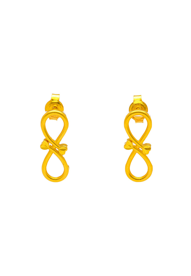 Arthesdam Jewellery 916 Gold Double Heart Infinity Earrings