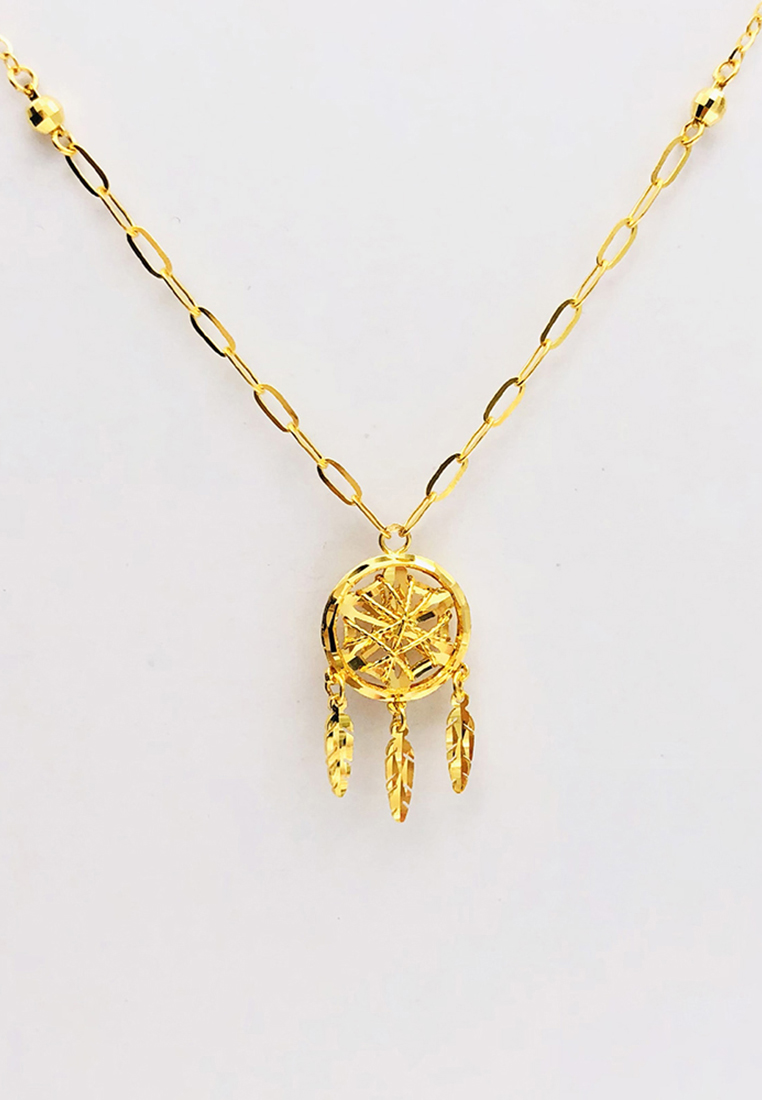 Arthesdam Jewellery 916 Gold Whimsical Dreamcatcher Necklace - 44cm