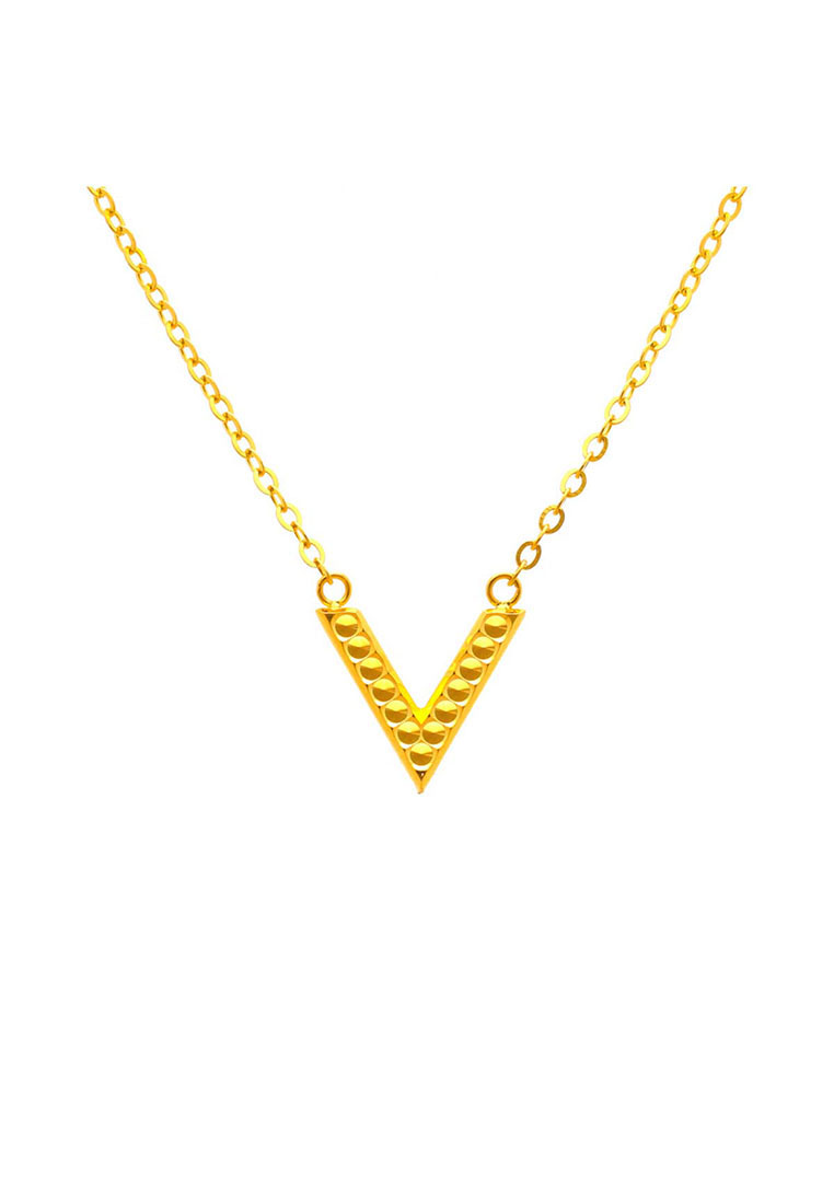 Arthesdam Jewellery 916 Gold Minimalist V Necklace - 45cm