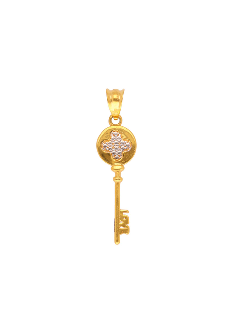 Arthesdam Jewellery 916 Gold Two-Toned Clover Key Pendant