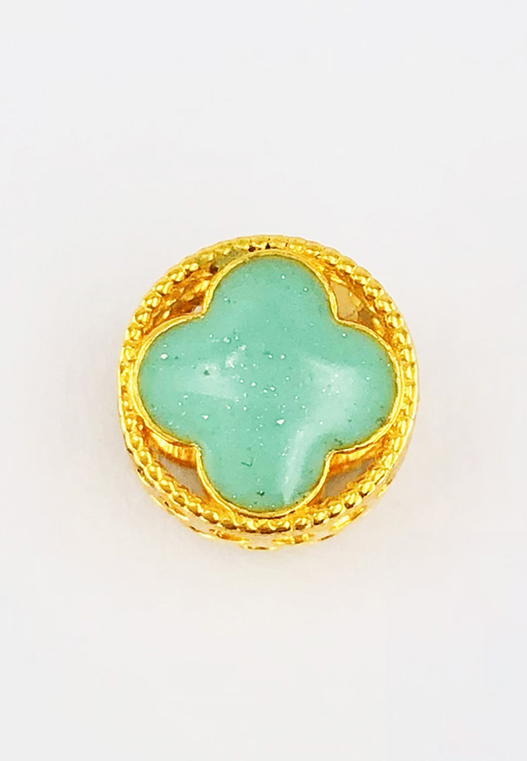 Arthesdam Jewellery 916 Gold Mint Green Clover Bead Charm