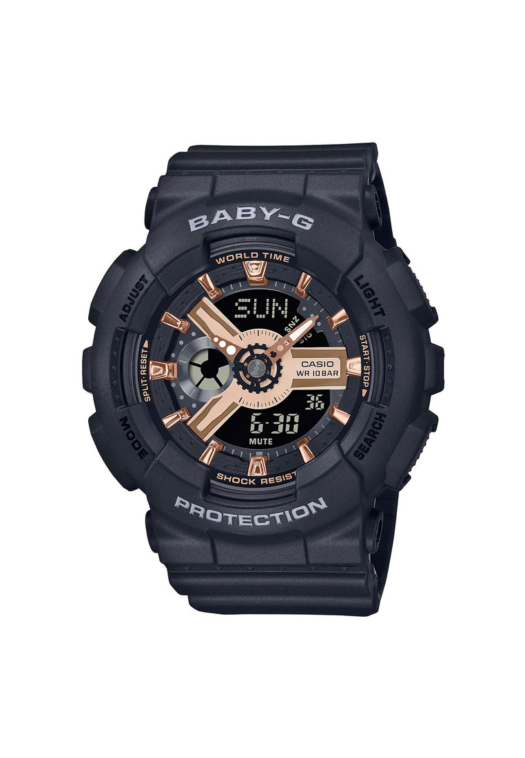 BABY-G Casio Baby-G Women's Analog Digital Watch BA-110XRG-1A Black Resin Band Women Sports Watch